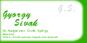 gyorgy sivak business card