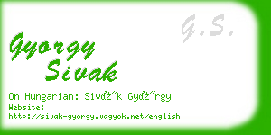 gyorgy sivak business card